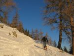 L'épaisseur de neige est juste suffisante, pour la descente il faudra faire attention