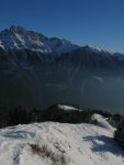 La descente depuis le haut de l'Aiguille de Mex, il est possible de varier par la gauche