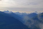 Voilà la vue : Bisshorn, Weisshorn, Zinalrothorn, Ober Gabelhorn et Dent Blanche