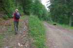 La route pour Les Naz (il faudrait continuer dans mon dos), mais nous démarrons en hors piste