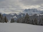 Et sur ma droite, le panorama s'ouvre, avec les Dents du Midi en reines. Par contre le soleil s'est fini !