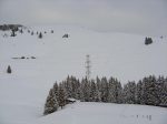 La Pointe de Bellevue est droit devant nous, il faut descendre pour contourner la forêt et monter sur la droite ensuite.