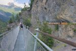 Reconstitution historique dans l'ancien passage du bisse