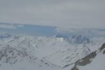 Fin du soleil. Vue arrière sur les Alpes italiennes