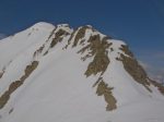 Le Mourin vu depuis une antécime, sur le 'r' de Mourin. Je me suis arrêté ici, la météo se voile et je ne suis pas un fan du rocher avec les grosses chaussures de ski. Et puis j'étais fort bien sur mon antécime !