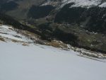 Creux du Mourin, la neige devient lourde et dans les virages ça ne tient pas, après une glissage je modère mon rythme.