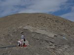 Un peu au-dessus de l'Oldensattel, on laisse notre matériel pour monter à l'Oldenhorn. Passage au marquage bleu