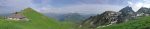 Depuis Chenau, vue sur les Alpes (Diablerets au fond/centre)