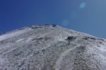 La montée dans cette neige rendait la progression délicate car glissante !