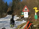 Départ depuis le parking du Flon, 1028m. La route est enneigée, on peut donc partir en ski directement