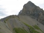 Le Petit Muveran, nous devions le contourner par la gauche, mais météo nous impose de partir au plus tôt dans la combe à droite