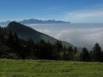 Juste avant d'arriver au parking du col de Jaman, vue sur le stratus au-dessus du Léman