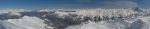 Vue panoramique depuis le Mont Rogneux vers les Dents du Midi, Verbier, Rosablanche,