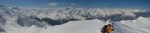 Vue panoramique vers le massif du Mont-Blanc et les Dents du Midi
