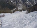 Descente dans les pentes de Plénadzeu, neige lourde