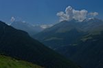 Vouasson sur la droite et les Aiguilles Rouge d'Arolla sous les nuages