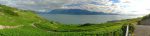 Vue panoramique sur le Lavaux, le Léman et les Alpes