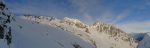 Vue arrière vers le col de Bel Oiseau, tout à gauche, le col et la Dent de Fenestral tout à droite