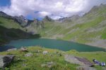 Au niveau de la cabane vue sur le lac de Louvie