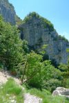 Le Dévaloir de la Mule, le sentier part à droite, mais j'ai continué sous balme