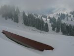 La vue se bouche, les nombreux départs spontanés d'avalanches, seul et sans traces, j'ai donc décidé de m'arrêter ici.