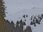 Sur ma droite, Le Vanil du Van avec le ski club de Berne en train de monter. Mauvais pour trouver de la poudre après eux ;-) J'ai décidé vu la météo gris et le manque de neige, de ne pas aller à La Cua, donc je passerai au Vanil du Van.