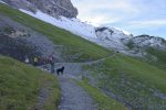 Ce vieux monsieur à chemise à carreaux refaisait le chemin avec une pelle !