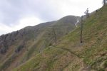 Toujours à flanc de coteau, si vous voulez monter à l'Eggerhorn, le plus court serait de couper court, hors piste, dans la pente au centre de la photo