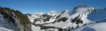 Depuis le col du Soladier (1576m), vue sur le vallon de Caudon et le Vanil des Artses.