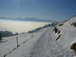 Puis nous quittons la cabane pour retrouver la route enneigée