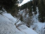 Le couloir de la Combe des Faces, qui sera notre passage du retour (repasser dans la forêt ne m'enchantait guère)