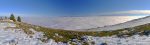 Vue sur les Alpes et le stratus du plateau