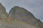 Vue arrière sur le bivouac du Dolent.