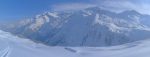 Vue arrière. Du Dome des Miages, Mont-Blanc, Mont Tondu à Tête d'Enclave