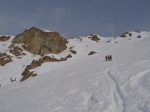 La falaise sous le L de Louché, et le seul trio que j'ai doublé.