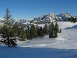 Vers 1620m, je descends pour rejoindre une piste damée. Poudreuse excellente mais c'est trop court !