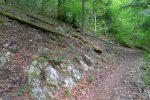 Le sentier serpente et monte plus fort