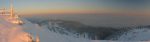 Vue panoramique sur La Barillette et les Alpes, avec le coucher de soleil