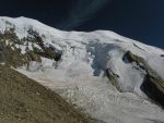 Arrivée au sommet du télécabine, avec une vue magnifique sur le Weissmies à droite.