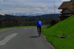 Les Alpes françaises en face, le couloir de Chaumény à gauche