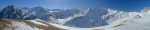 Depuis La Dotse vue vers Tsavre M. Ferret, le fond du vallon de Ferret, Six Manouvray et le Grand Col Ferret