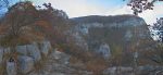 Vue depuis le Rocher de 11h, sortie du sentier de la Gorge Intérieure et début pour la vire