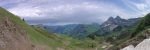 Le col sous les Merlas, sans nom, P1846. Vue sur les Dents de Folliéran et de Brenleire