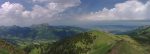 Vue depuis le Vanil du Van sur la plaine de la Sarine, Bulle et le Moléson