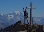 Christian au sommet du Luisin, 2785.5m, avec le Grand Combin au fond. Superbe vue !