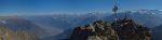 Panorama vers le massif du Mont-Blanc et la plaine du Rhône