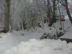 A L'Alliaz (1040m), arrêt du bus Bains-de-l'alliaz, on longe le chemin d'été Chemin de l'Etroit