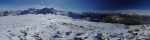 Vue panoramique en me tournant vers Verbier et le massif du Mont-Blanc.