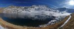 Vue panoramique sur le lac des Vaux (pas encore gelé). Mon reflex numérique a buggé et la dernière photo est corrompue (JPEG vide et RAW inexistant). Ahhh !