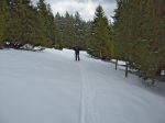 Le chemin d'été dans une neige un peu collante